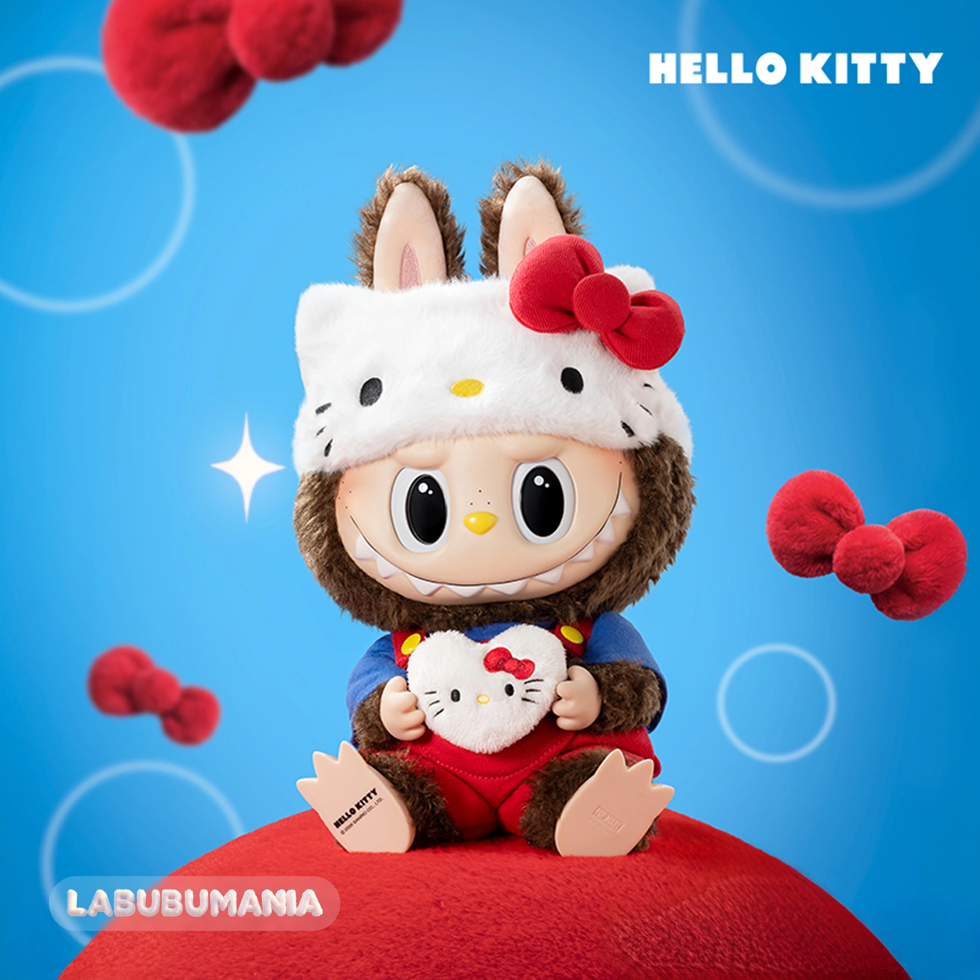 LABUBU Hello Kitty — виниловая плюшевая кукла 38 см